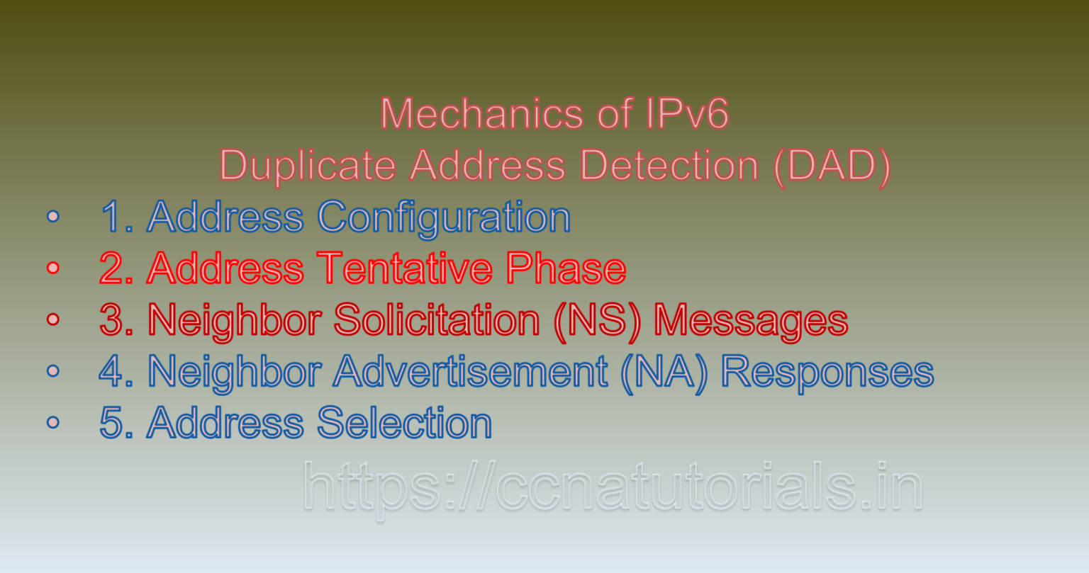 IPv6 Duplicate Address Detection DAD CCNA TUTORIALS