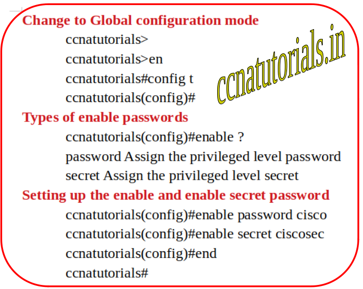 Configure Cisco Router Password, ccna, ccna tutorials