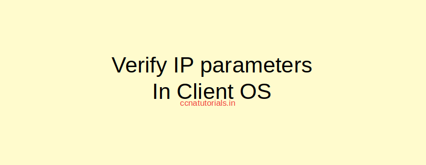 verify IP parameter for client os, ccna, ccna tutorials