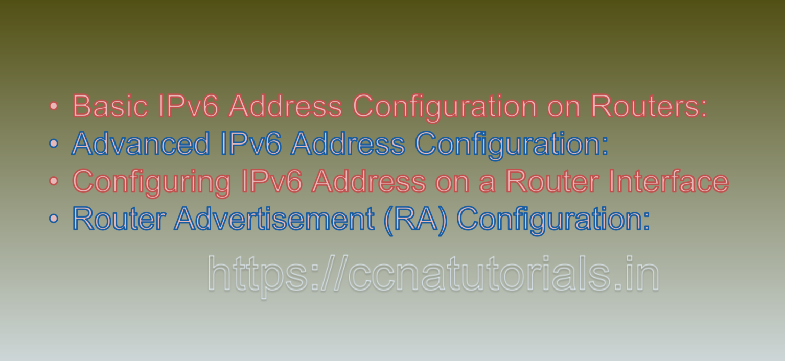 IPv6 Address Configuration On Routers - CCNA TUTORIALS