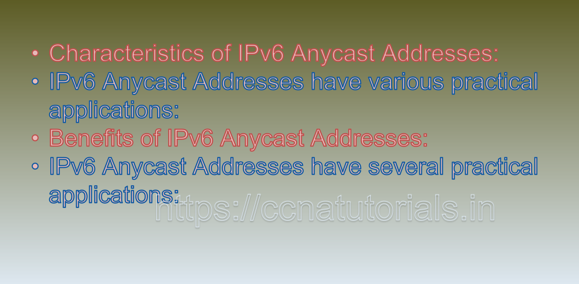 IPv6 Anycast Addresses, ccna, ccna tutorials