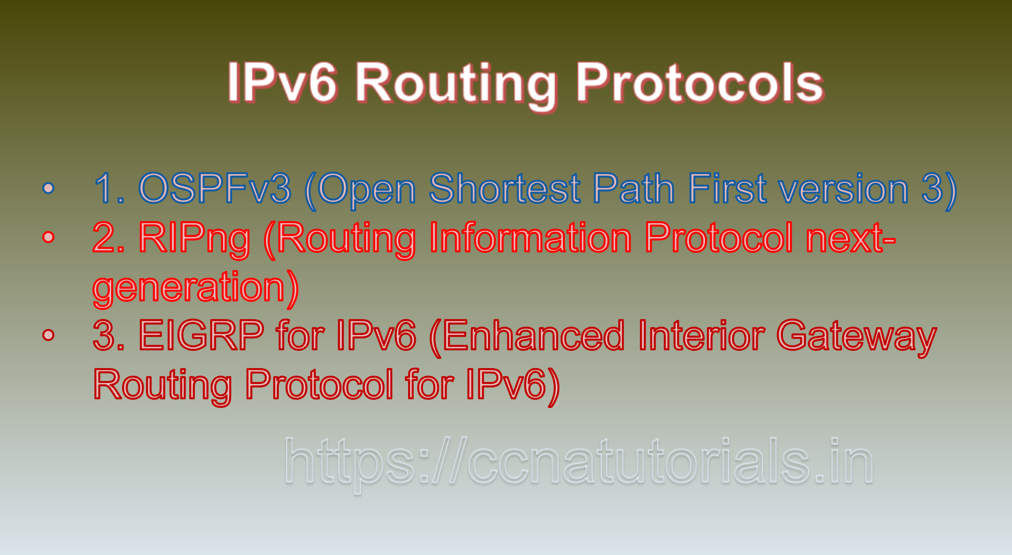 IPv6 Routing Protocols, ccna, ccna tutorials