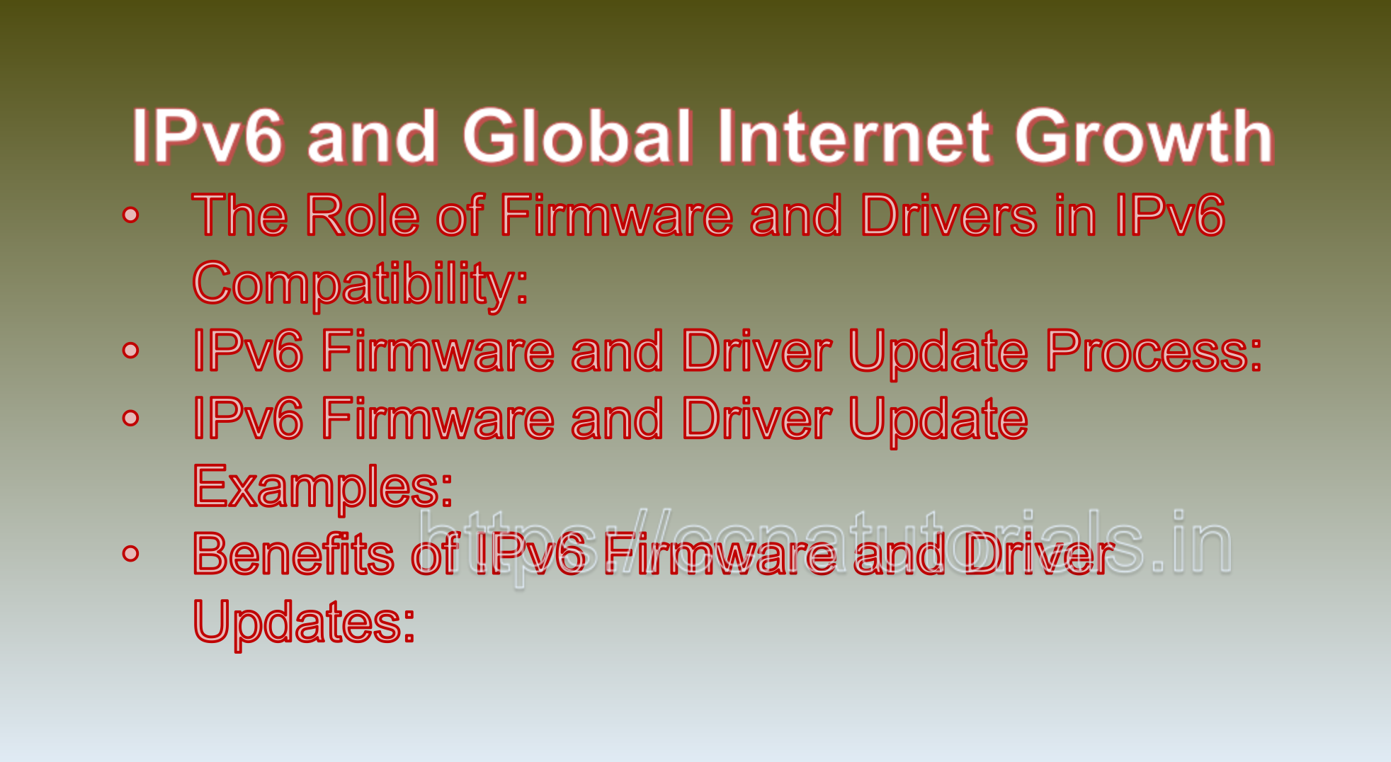 IPv6 Firmware and Driver Updates, ccna ccna tutorials