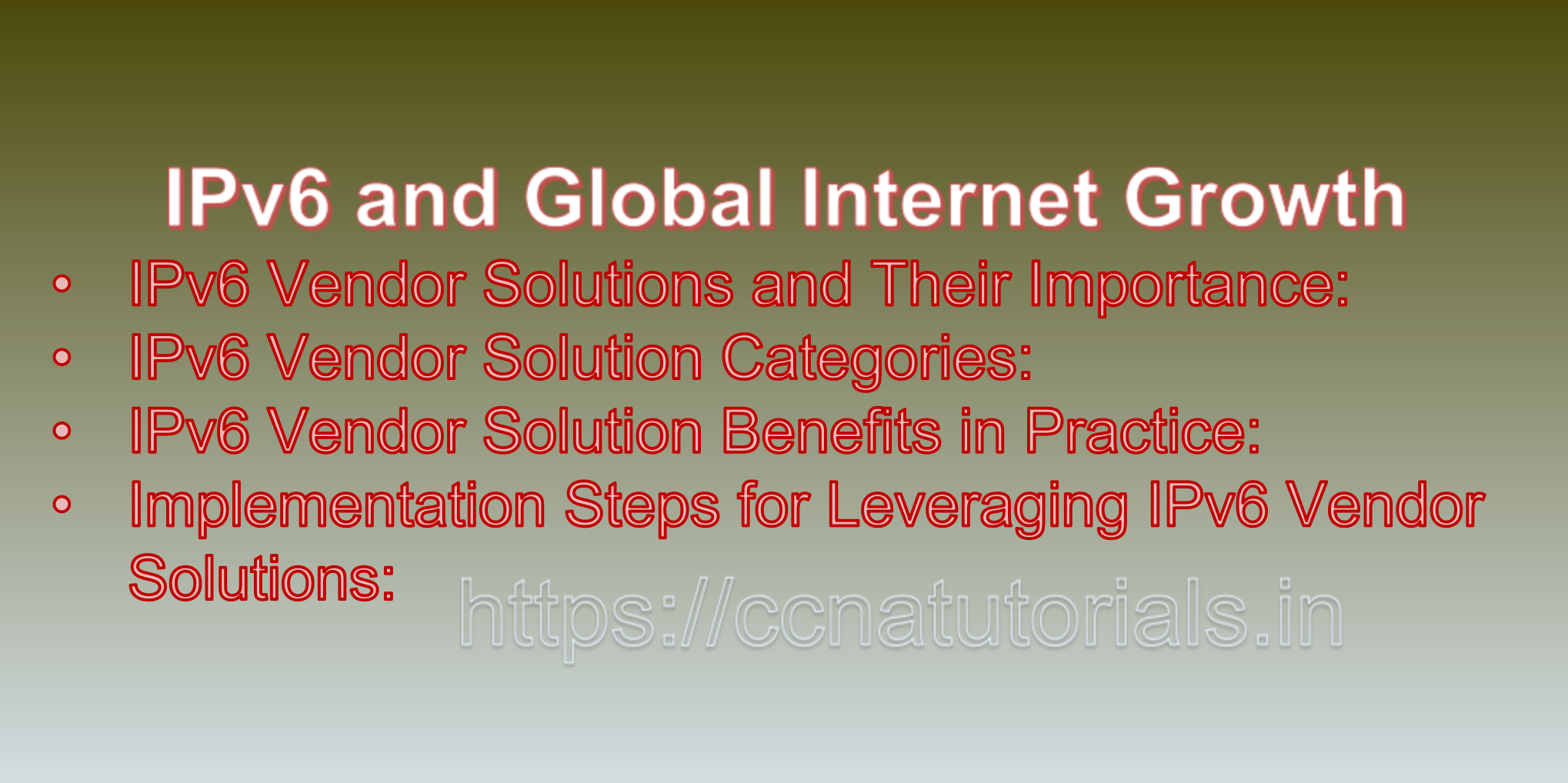 IPv6 Vendor Solutions and Offerings, ccna, ccna tutorials