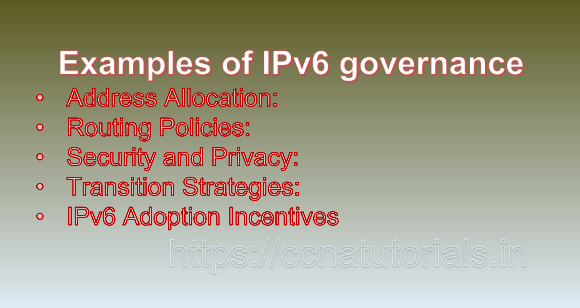 IPv6 Governance and Policy, ccna, CCNA TUTORIALS