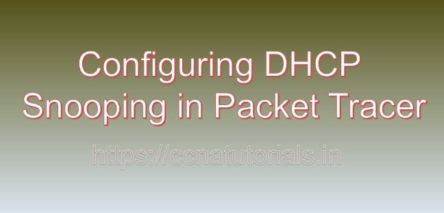 Configuring DHCP Snooping in Packet Tracer, ccna, ccna tutorials