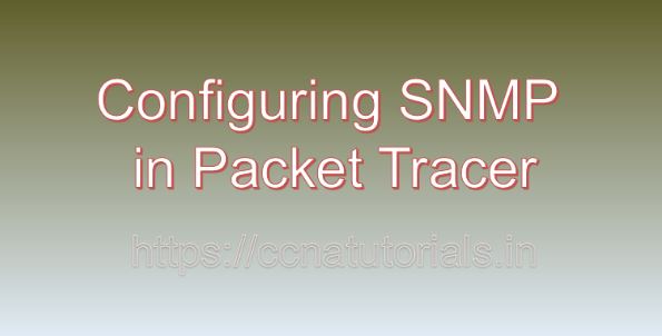 Configuring SNMP in Packet Tracer,